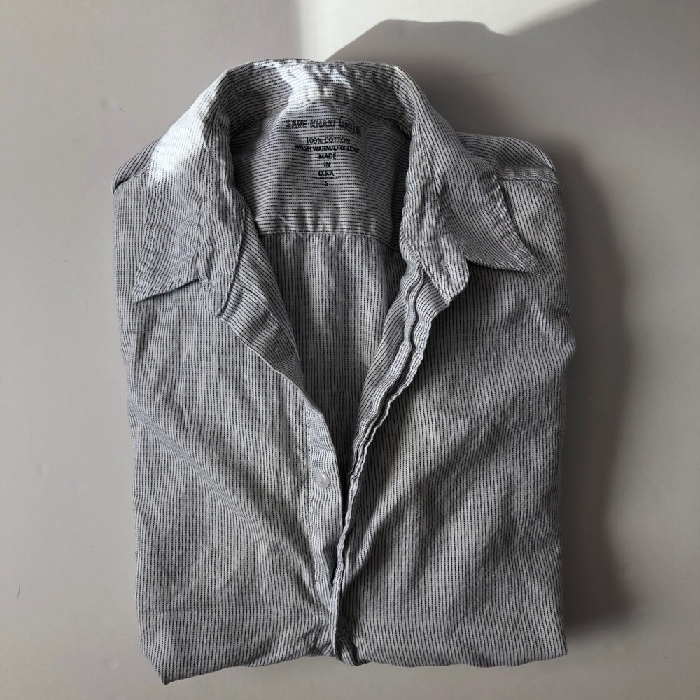 Save Khaki pinstripe buttondown